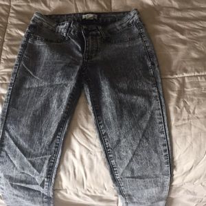 Acid washed black jeggings